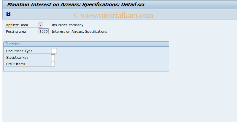 SAP TCode FQI8 - Specifications-Interest on Arrears