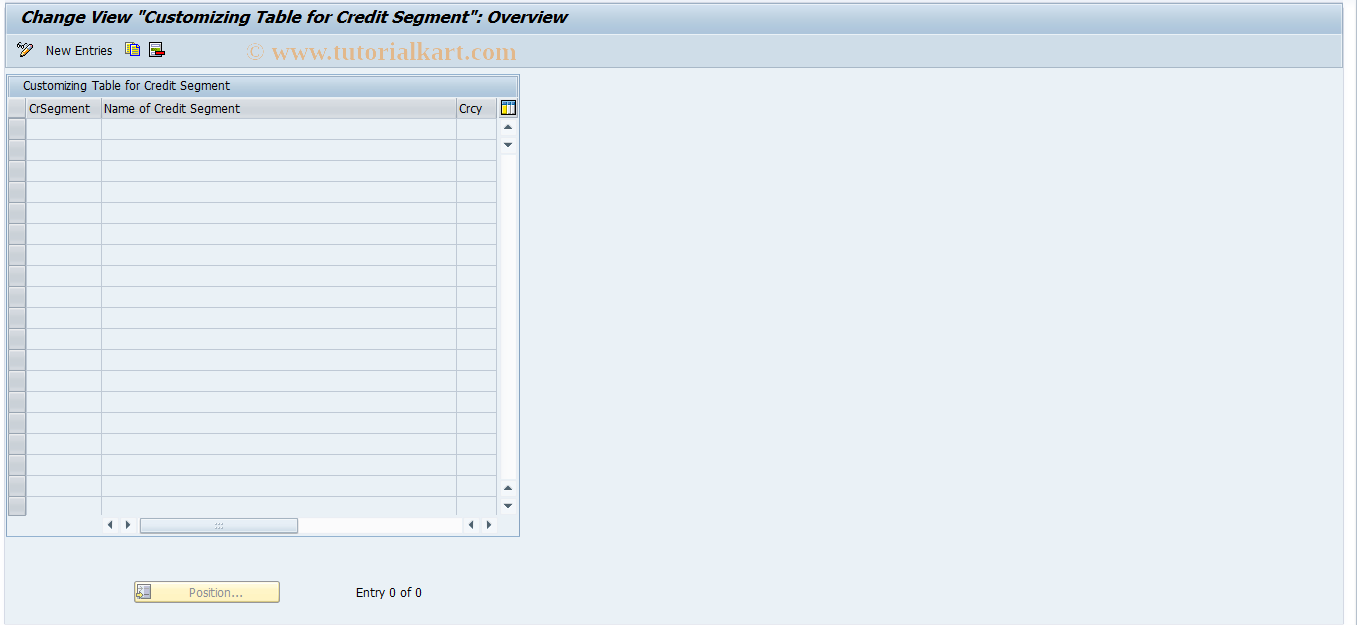 SAP TCode FQK51 - Maintain Credit Segment