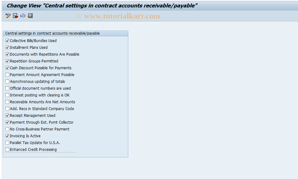 SAP TCode FQKA - Document: Central Settings