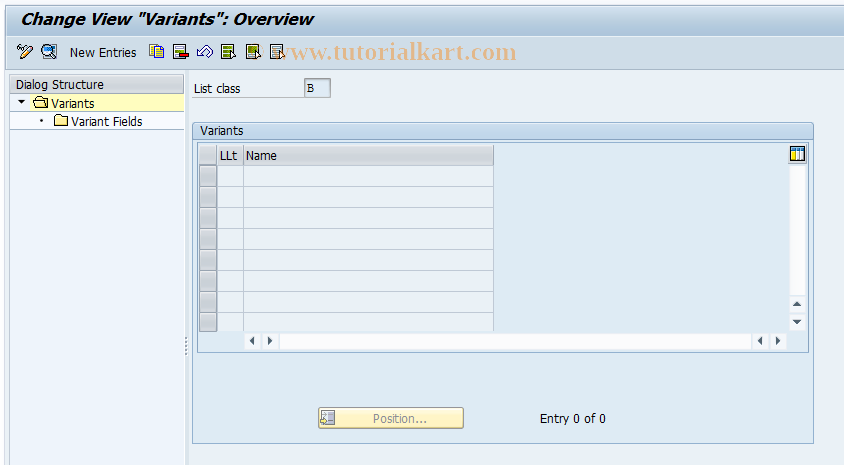 SAP TCode FQKPB - Broker Report: Line Layout Variants