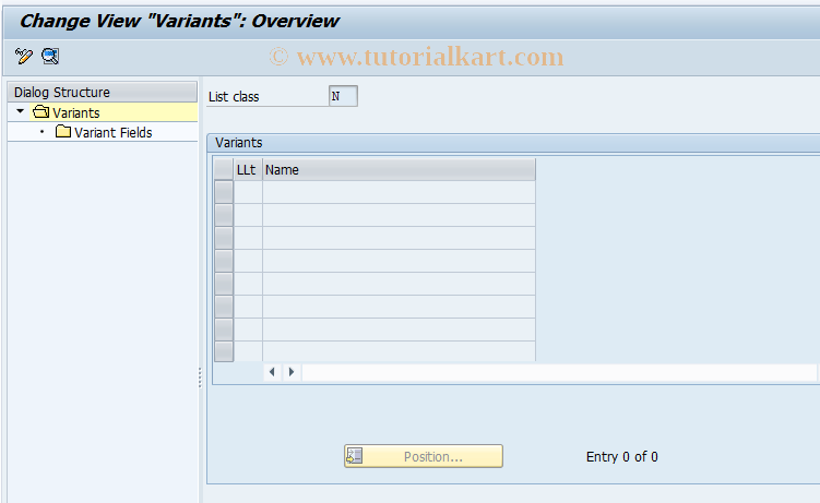 SAP TCode FQKPN - Bank Report: Line Layout Variants