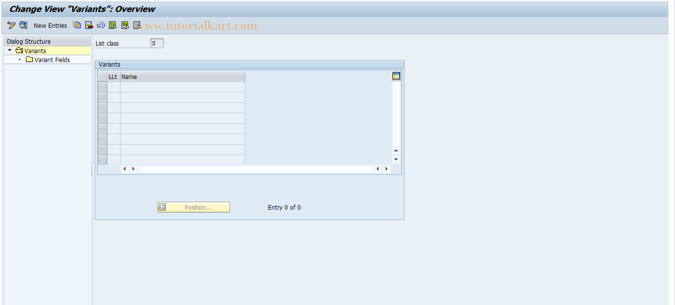 SAP TCode FQKPS - Posting Totals: Line Layout Variants