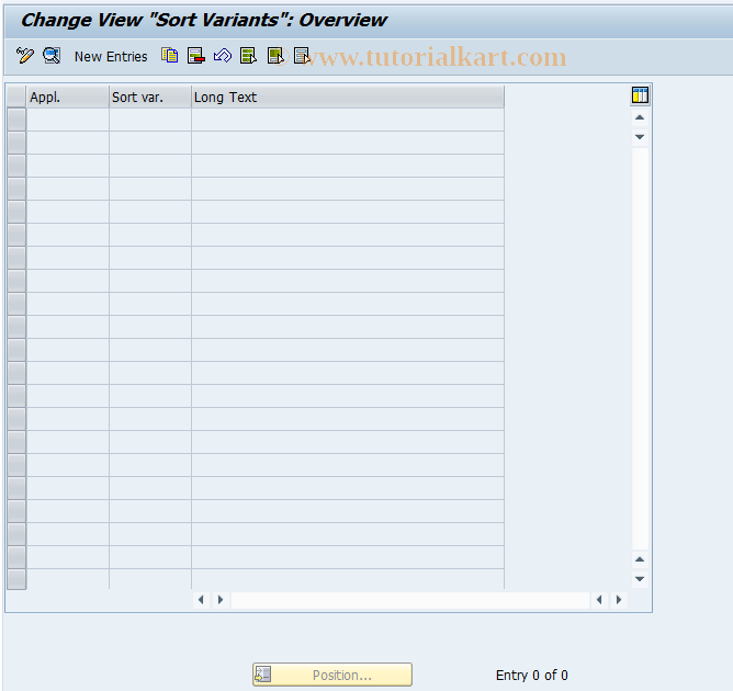 SAP TCode FQKS - Account Balance: Sort Variants