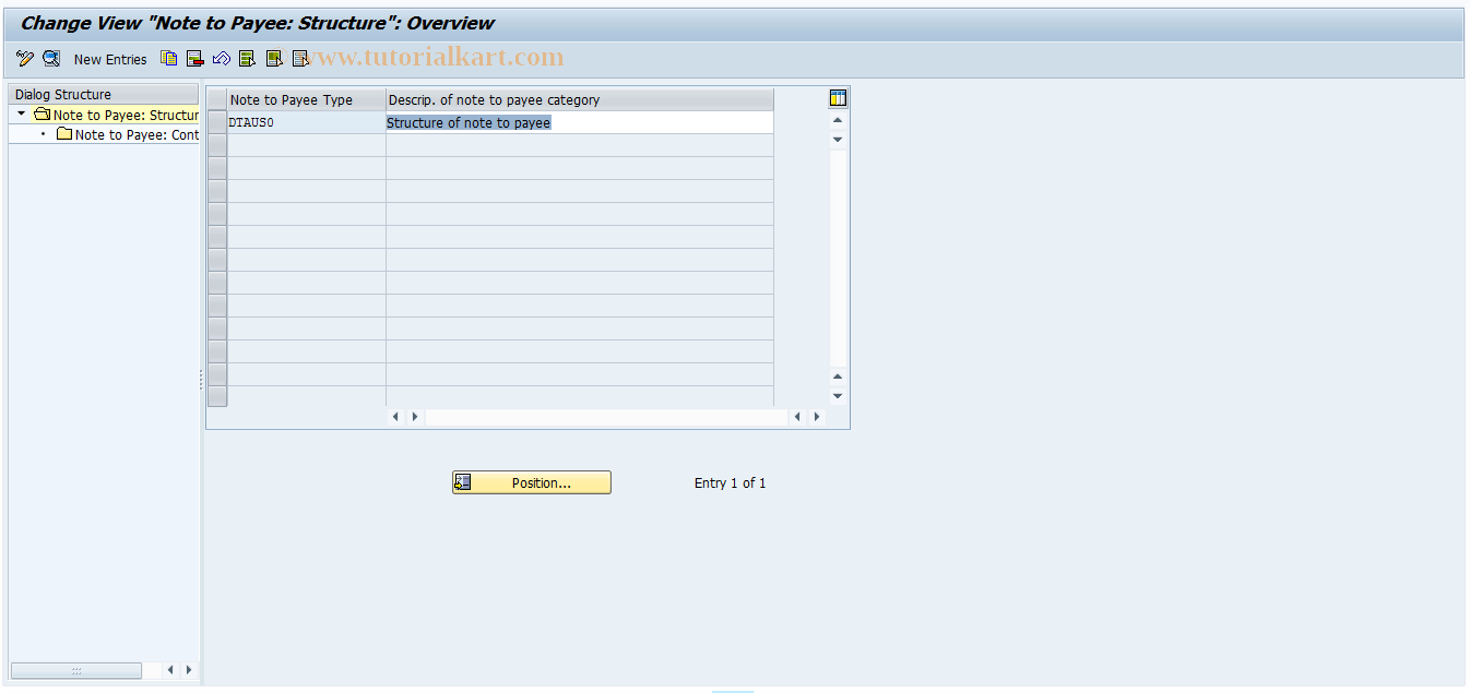 SAP TCode FQP5 - Payment medium formats:Note to payee