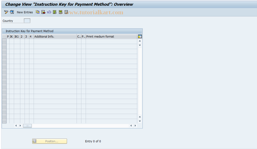 SAP TCode FQP7 - Maintain Instruction Key