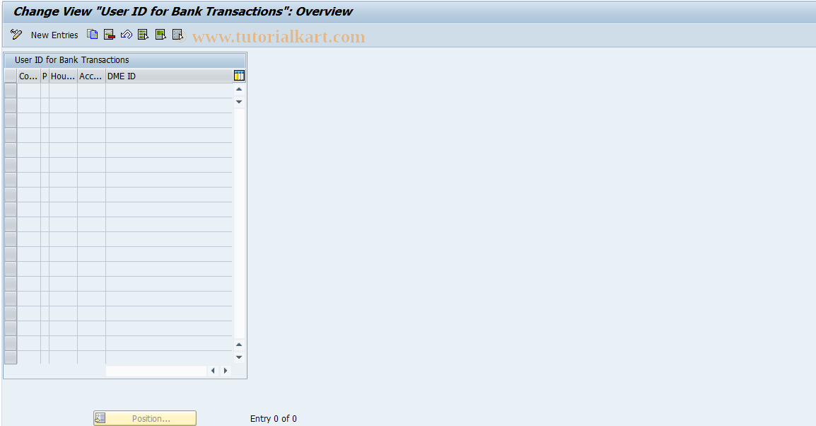 SAP TCode FQP8 - User ID for Bank Transactions