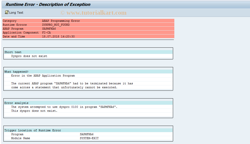 SAP TCode FQS1 - Fast Entry: Item List