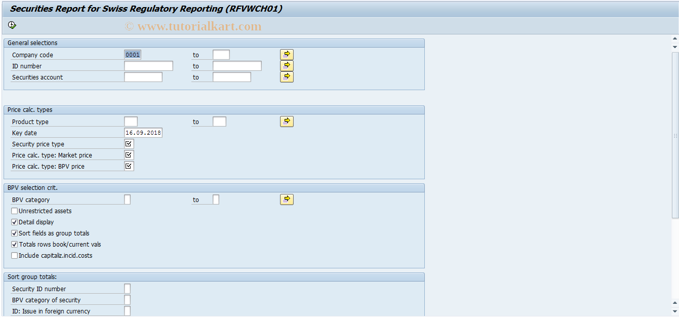 SAP TCode FQSE1 - Security Deposit: Clearing