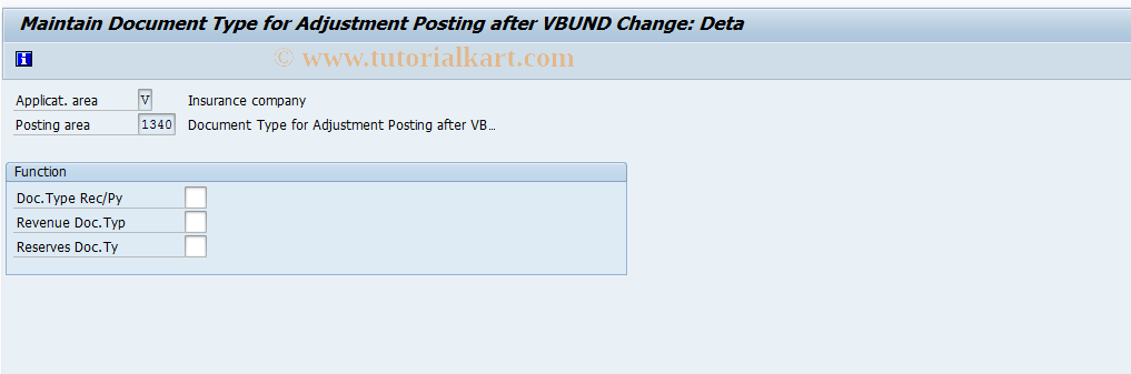 SAP TCode FQVBUND - Document Type for VBUND Adjustment Pstg