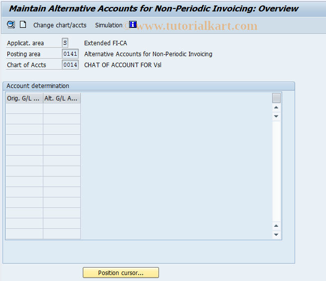 SAP TCode FQZ01F - Alt. Accounts for Aperiodic Invoicing