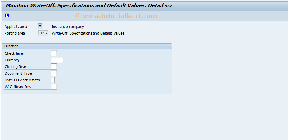 SAP TCode FQZ02 - FI-CA: Charge-Off Specs