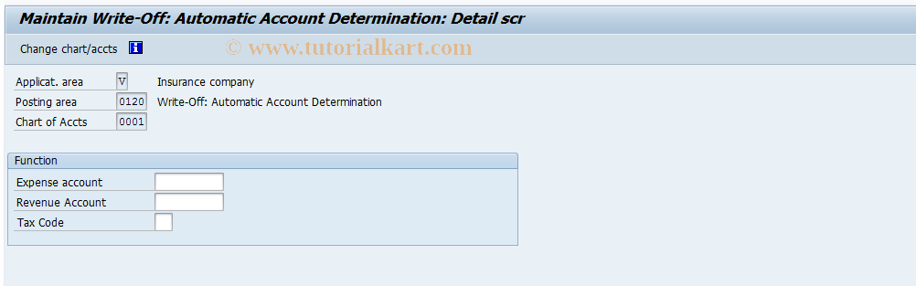 SAP TCode FQZ04 - FI-CA: G/L Account Det Write Off