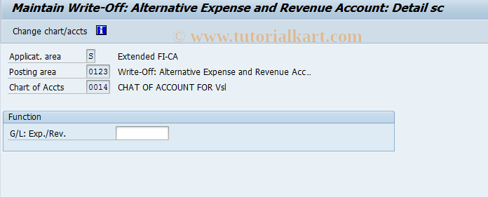 SAP TCode FQZ04U - Alterna. Expense and Revenue Account