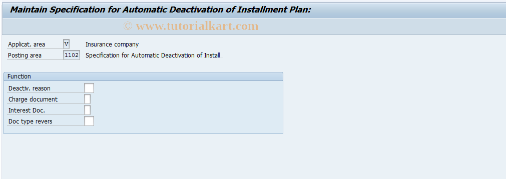 SAP TCode FQZ06 - FI-CA: Installm.Plan Inact. Dunn.Run