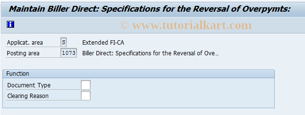 SAP TCode FQZ1073 - Biller Direct: Overpayment Reversal