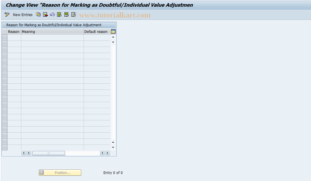 SAP TCode FQZ13 - FI-CA Maintenance Table TFKZGR