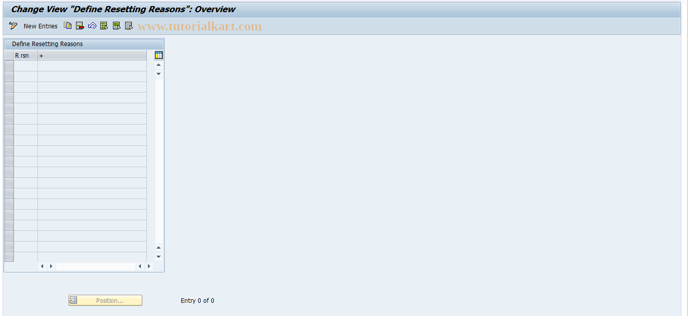 SAP TCode FQZ14 - FI-CA Maintenance Table TFKZRGR