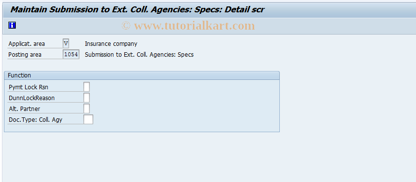 SAP TCode FQZ15 - FI-CA: Collective Agency Specifications