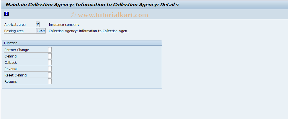 SAP TCode FQZ23 - FI-CA: Information to Collective Agency