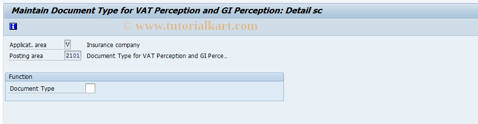 SAP TCode FQZ24 - FI-CA: Document Type for VAT Percep.