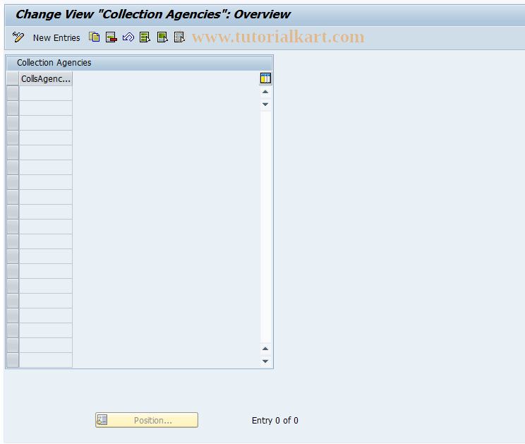 SAP TCode FQZ26 - Collection Agencies