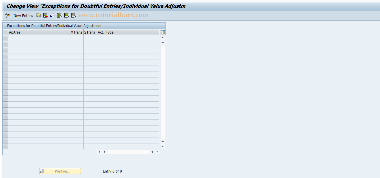 SAP TCode FQZ2A - Maintain Table TFKZWEX