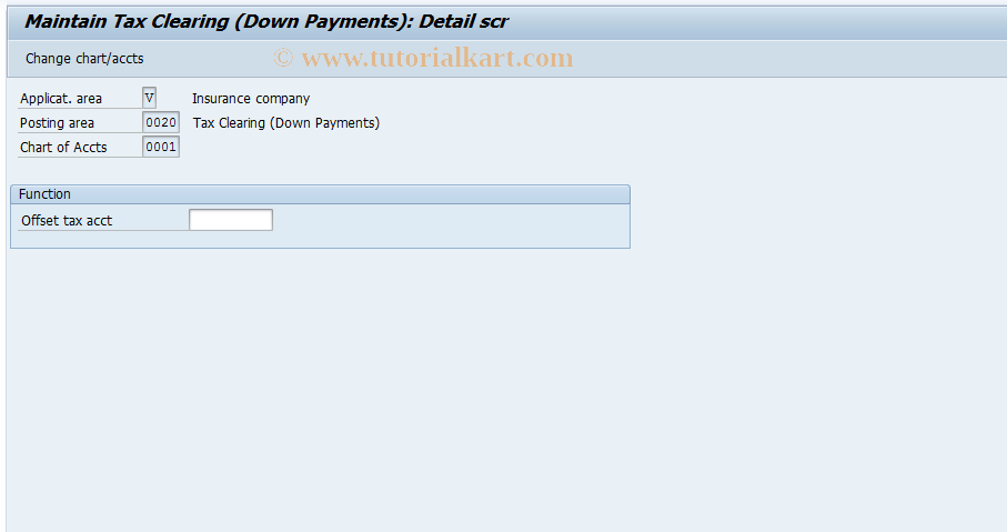 SAP TCode FQZ9 - FI-CA: Account Det - Tax Clearing/Dwnpmt