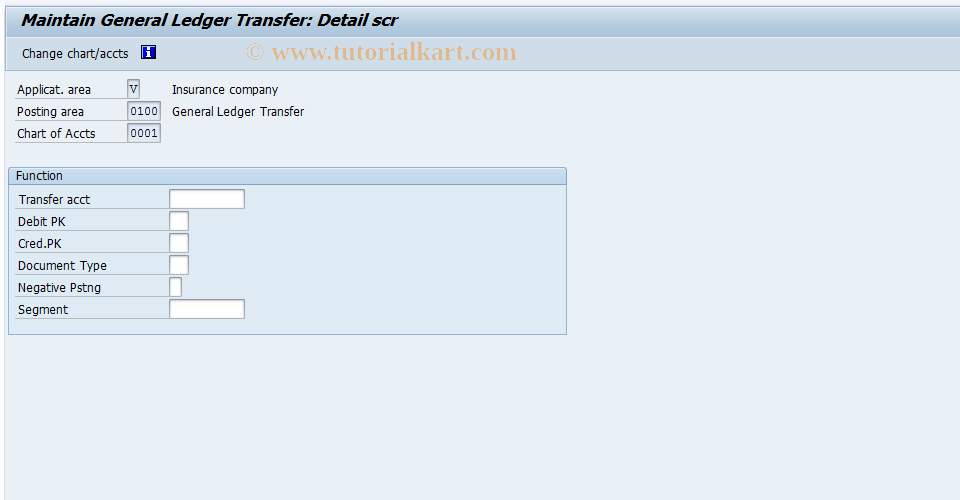 SAP TCode FQZE - FI-CA: Account Determination - G/L Transfer