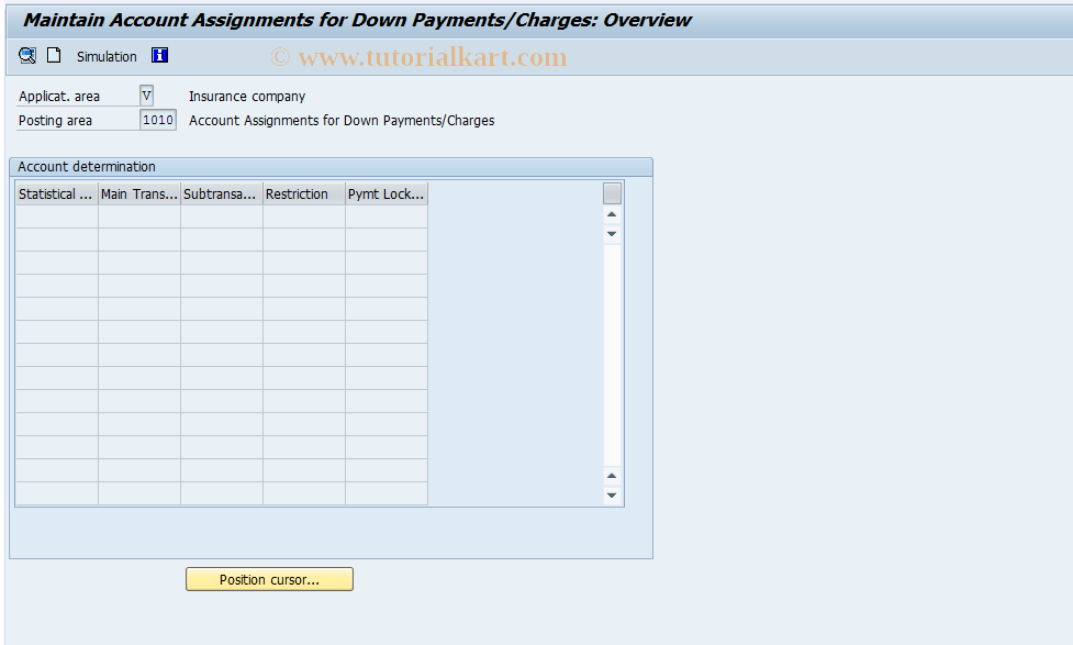 SAP TCode FQZG - FI-CA: AccDet - Down Pmnt/Charge