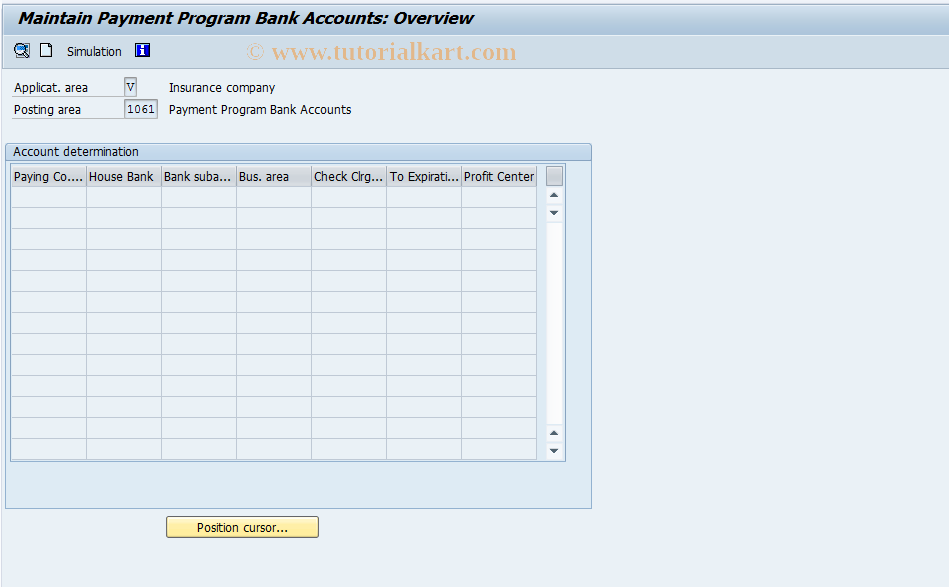 SAP TCode FQZL - FI-CA: Payment Program: Bank Accounts