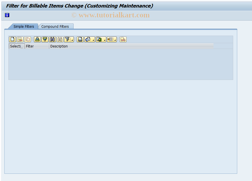 SAP TCode FQ_FILTER - Change Filter (Customizing)