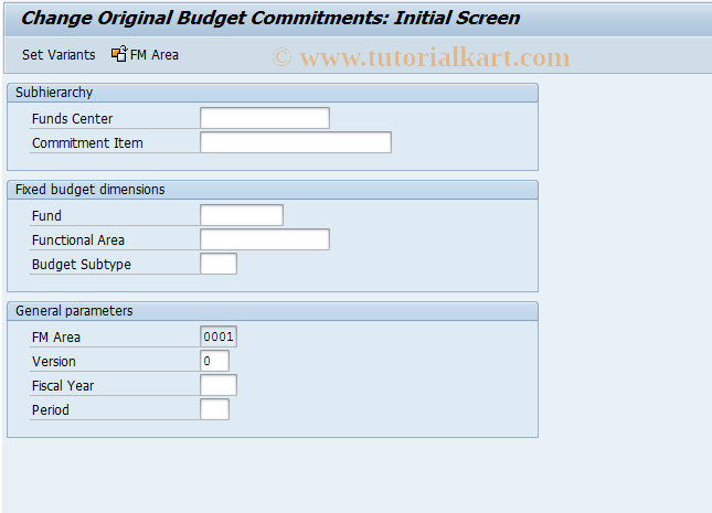 SAP TCode FR01 - Change original commitments