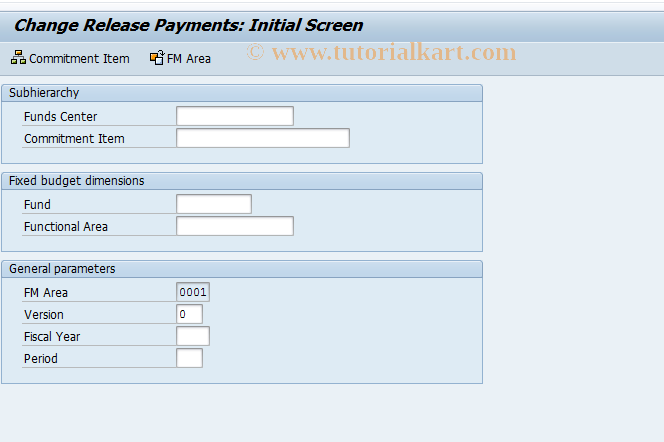 SAP TCode FR10 - Change Release for Payment Bdgt