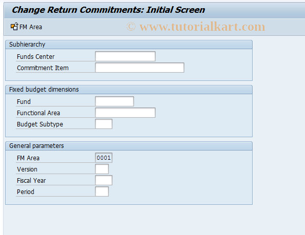 SAP TCode FR23 - Change Return Commitments