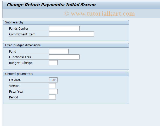 SAP TCode FR27 - Change Return Payments