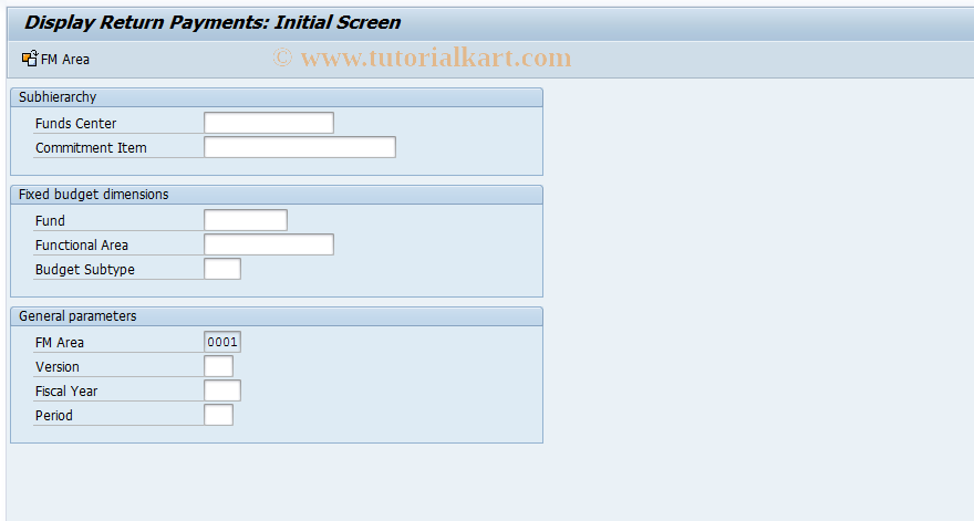 SAP TCode FR28 - Display Return Payments