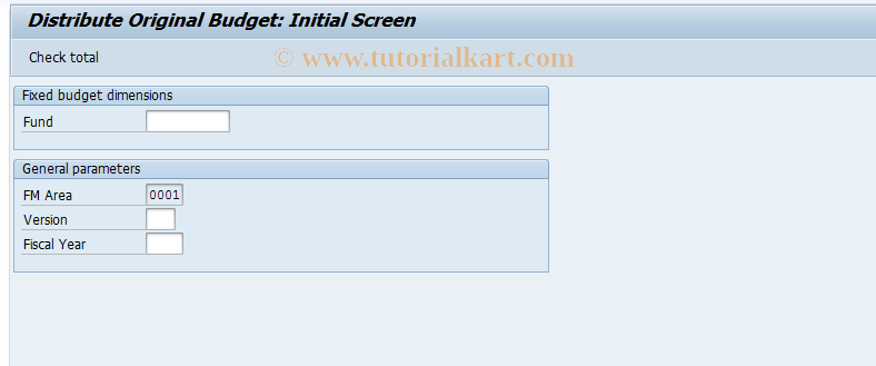 SAP TCode FR54 - Distribute Original Budget