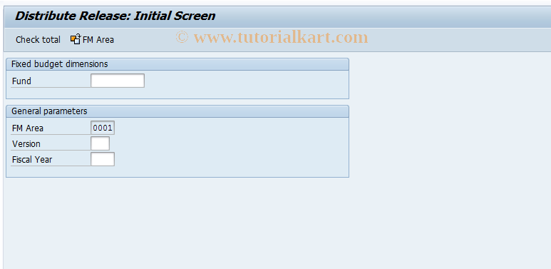 SAP TCode FR55 - Distribute Release