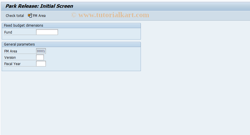 SAP TCode FR62 - Park Release