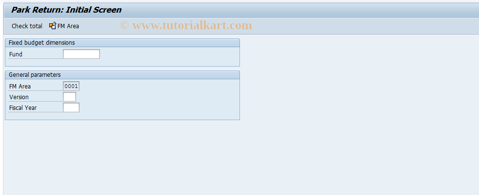 SAP TCode FR64 - Park Return