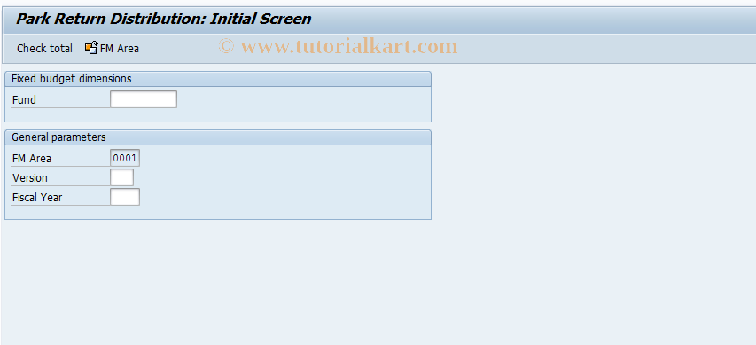 SAP TCode FR68 - Park Return Distribution