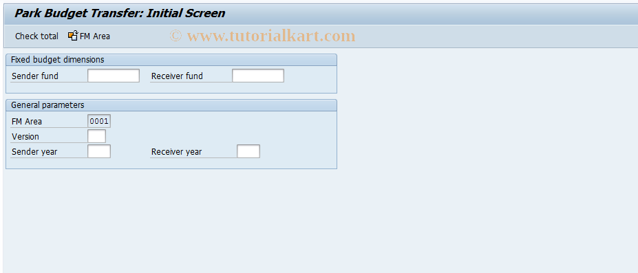 SAP TCode FR69 - Park Transfer