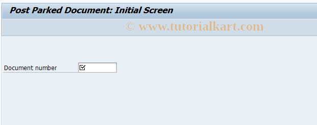 SAP TCode FR70 - Post Parked Document