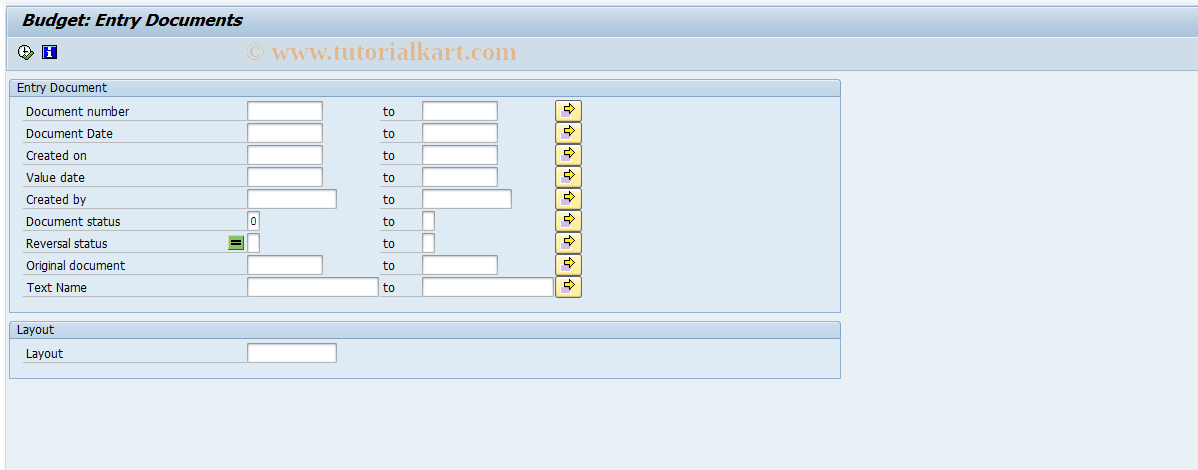 SAP TCode FR90 - Location auth: Distribute budget types