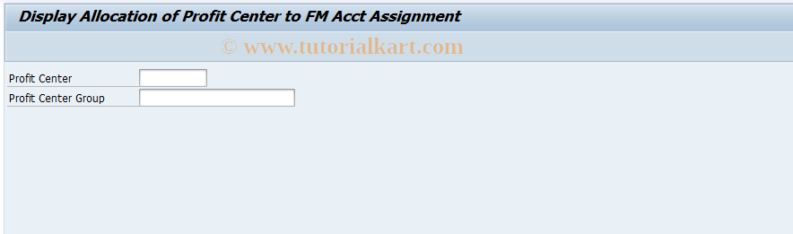 SAP TCode FRC0 - Display Profit Center -> FM Account Assignment 