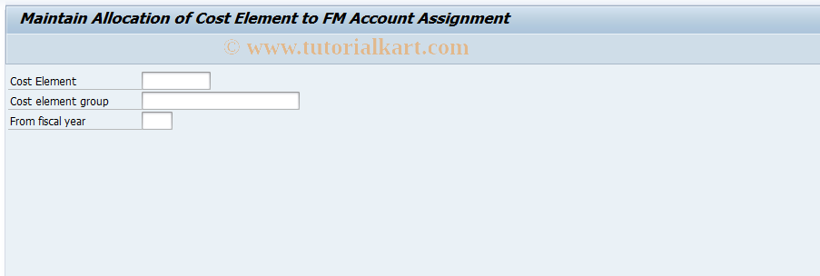 SAP TCode FRC1 - Maintain Cost Element -> FM Act Asgt