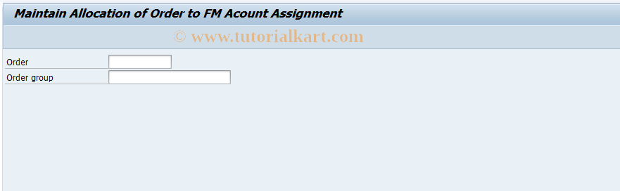 SAP TCode FRC5 - Maintain Order -> FM Account Assgmnt