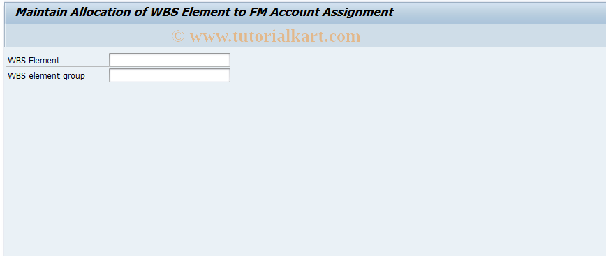 SAP TCode FRC7 - Maintain WBS Element -> FM Act Asgmt