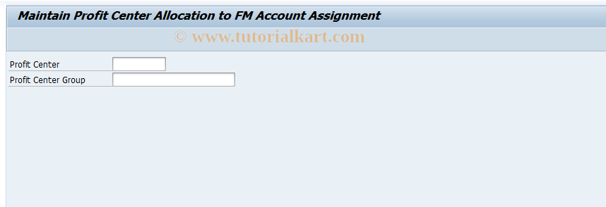 SAP TCode FRC9 - Maintain Profit Center -> FM ActAsgt