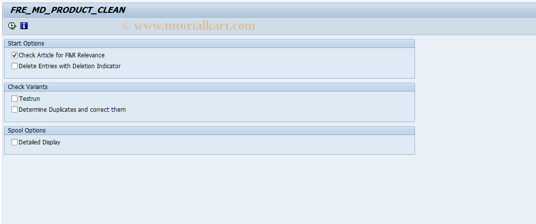 SAP TCode FRE30 - Maintenance of Table FRE_MD_PRODUCT